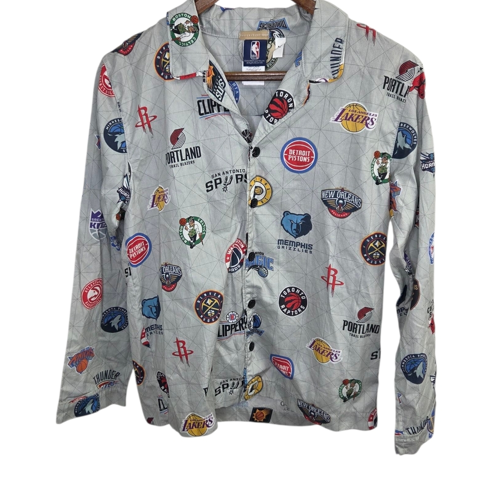 Pottery Barn Teen NBA Logo Shirt - Gray and Blue